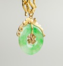 A 24k Gold Necklace And Jadeite Pendant - 5