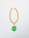 A 24k Gold Necklace And Jade Pendant