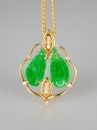 A 24k Glod Necklace With Jadeite Pendant, - 2