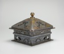 A Chinese Beautiful Designed And Crafted Gilt-Bronze And Silver Beast-Patterned Censer - 2