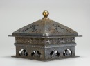 A Chinese Beautiful Designed And Crafted Gilt-Bronze And Silver Beast-Patterned Censer - 4