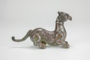 A Chinese Silver-Inlaid Bronze Insert Turquoise’Phoenix Head Tiger Shape’ Zhen, (Warring State Period) - 5