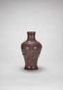 A Chinese Peach Red Glazed Carved ‘Cloud Dargon’ Vase (Late Qing/Republic)