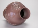 A Chinese Peach Red Glazed Carved ‘Cloud Dargon’ Vase (Late Qing/Republic) - 7