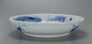 A Chinese Blue And White ‘Fu, Lu And Shou’ Plate And Sacrificial Blue Glazed Vase (2 ps) - 9