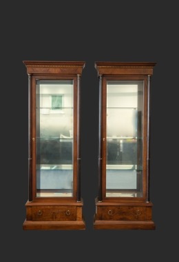 A Pair Of Display Showcase Cabinet With Glass Door, Lights and Lock