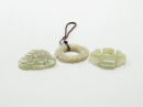 A Group Of Three Chinese Celadon White Jade Pendant - 3