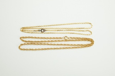 A Group of Two 18K Gold Necklaces