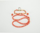 A Set Of Coral Necklace, Bracelet And Earring