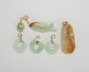 A Group of Red and Green Jadeite Pendant - 2