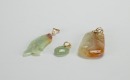 A Group of Red and Green Jadeite Pendant - 5