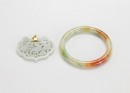 A Jadeite Bangle And Jadeite Pendant - 2