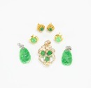 Three Jadeite Pendant And Three Pair Of Jadeite Earring (7 Pcs) - 3