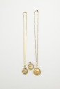 Three 24k Gold Nuggets Pendants With One 14k Gold Necklace