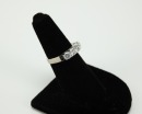 Five small Diamond Stud Mounted 18k White Gold Ring - 2