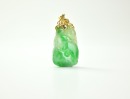 A Green Jadeite Carved ‘Rabbit’ Mouted With Diamond And 18k Gold Pendant