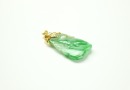 A Green Jadeite Carved ‘Rabbit’ Mouted With Diamond And 18k Gold Pendant - 3