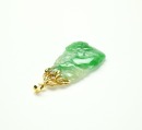 A Green Jadeite Carved ‘Rabbit’ Mouted With Diamond And 18k Gold Pendant - 6