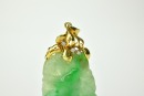 A Green Jadeite Carved ‘Rabbit’ Mouted With Diamond And 18k Gold Pendant - 7