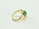 A Natural Green Jadeite Mounted 14k Gold Ring - 2