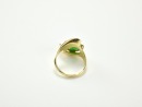 A Natural Green Jadeite Mounted 14k Gold Ring - 3