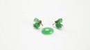 A Pair Of Natural Green Jadeite Earring And Jadeite Cachron