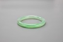 A Semi-Translucent Light Green Jadeite Bangle - 2