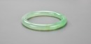 A Semi-Translucent Light Green Jadeite Bangle - 4