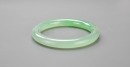 A Semi-Translucent Light Green Jadeite Bangle - 6