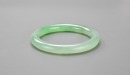 A Semi-Translucent Light Green Jadeite Bangle - 7