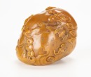 A Chinese Shou Shan Stone Carved &lsquo;Cloud and Bats&rsquo; With &lsquo; Wu Changshuo&rsquo; Mark - 6