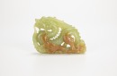 A Chinese Yellowish White Jade Caved Dragon