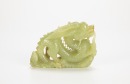A Chinese Yellowish White Jade Caved Dragon - 2