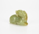 A Chinese Yellowish White Jade Carved Deer. - 3