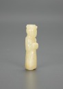 A Chinese White Jade Carved Standing Figuer - 2