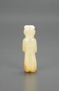 A Chinese White Jade Carved Standing Figuer - 4
