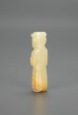 A Chinese White Jade Carved Standing Figuer - 5