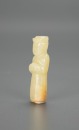 A Chinese White Jade Carved Standing Figuer - 6