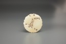 A Chinese White Jade Carved &lsquo;Peaches And Bat&rsquo; Pendant.