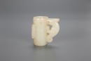 A Chinese White Jade Carved &lsquo;Beast&rsquo; Tube - 6