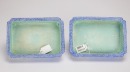 A Pair Of 'Dayazhai' Lavender Blue Ground 'Grisaille'-Decorated Narcissus Trays. - 5