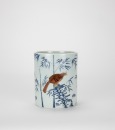 A Blue Enamel Glazed &lsquo;Bamboo, Magie&rsquo; Brushpot