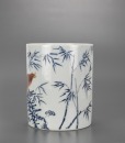A Blue Enamel Glazed &lsquo;Bamboo, Magie&rsquo; Brushpot - 5