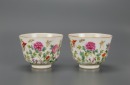 A Pair Of Famille-Glazed &lsquo;Flowers And Butterflies&rsquo; CuPcs. - 2