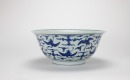 A Chinese Blue And White &lsquo;Flying Cranes And Clouds&rsquo; Bowl.