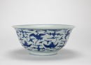 A Chinese Blue And White &lsquo;Flying Cranes And Clouds&rsquo; Bowl. - 4