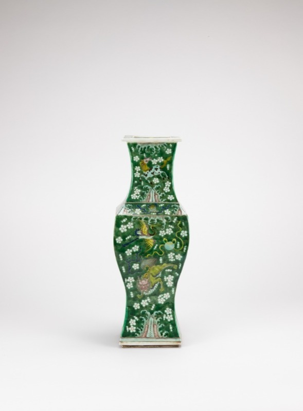 A Green Glazed Ground Sancai &lsquo;Eight Treasure And Twelve Animals&rsquo; Vase.