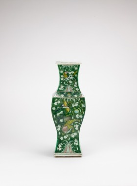 A Green Glazed Ground Sancai &lsquo;Eight Treasure And Twelve Animals&rsquo; Vase.