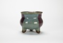 Yuan/ Ming-Jun Kiln Blue Three Purple Spot Glaze Tri-Pot Censer.