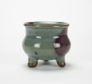 Yuan/ Ming-Jun Kiln Blue Three Purple Spot Glaze Tri-Pot Censer. - 4